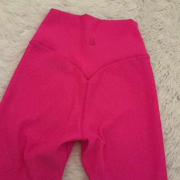 BuffBunny Ribbed Pink Leggings - Picture 7 of 12